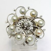 Vintage-Estate-Diamond-Pearl-Pinwheel-Ring