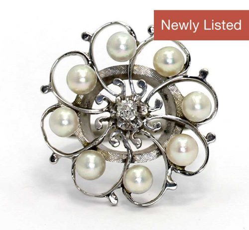 Vintage-Estate-Diamond-Pearl-Pinwheel-Ring