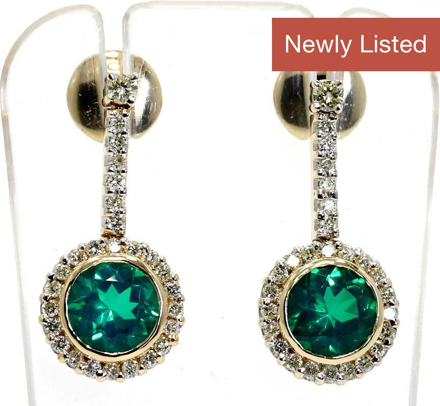 emerald-diamond-drop-earrings-ladies-newly-listed