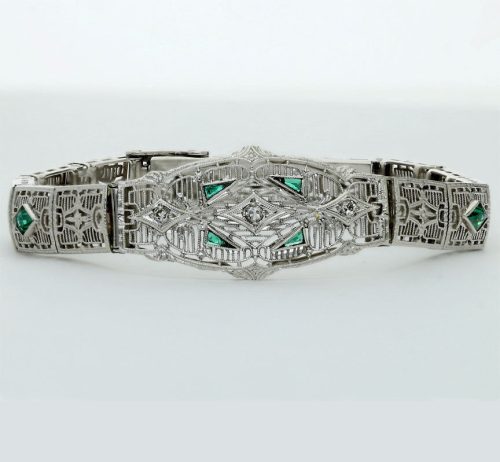 antique-diamond-emerald-bracelet